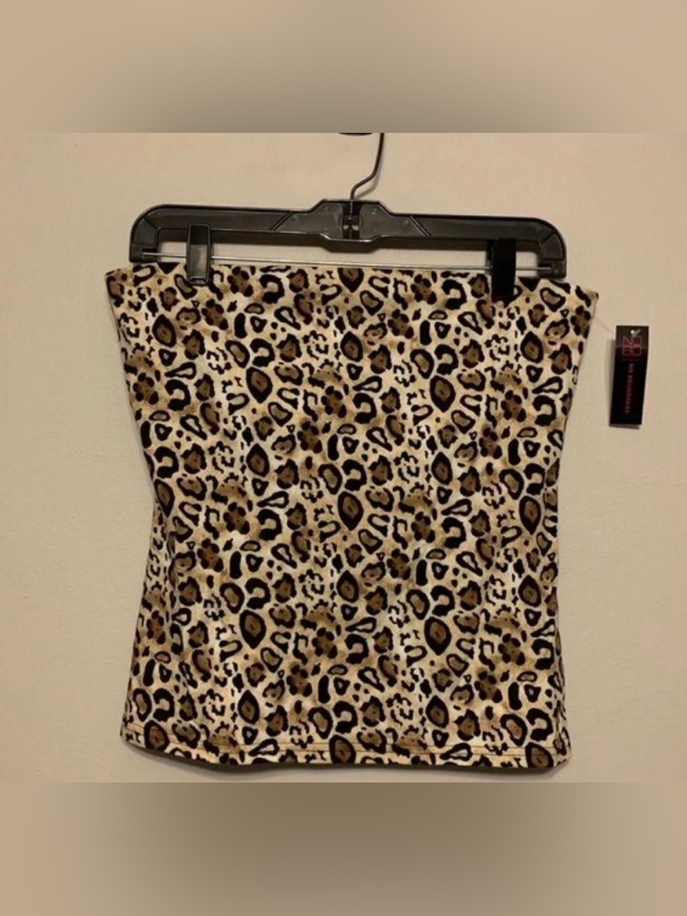 No Boundaries Leopard Print Strapless Tube Top - Beige, Brown, Black
